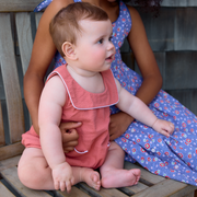 baby sailor red seersucker bubble romper
