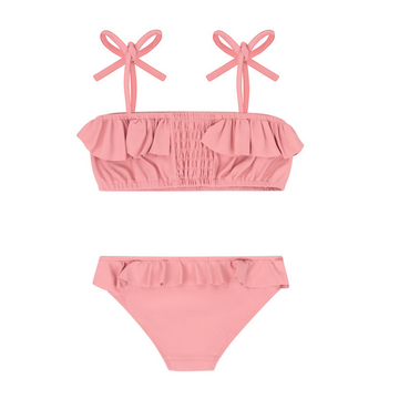 girls dusty rose bandeau bikini
