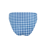 women's navy picnic gingham mid rise bikini bottom