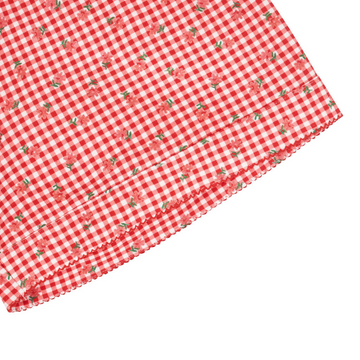 women's cranberry gingham collared pima pajamas set
