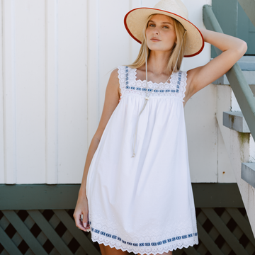 women's harbor mist square neck tank dress – minnow