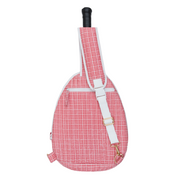 poppy gingham coated tennis bag