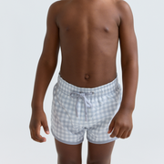 boys dove grey gingham boardie