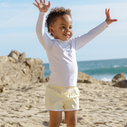 boys buttercream stripe boardie