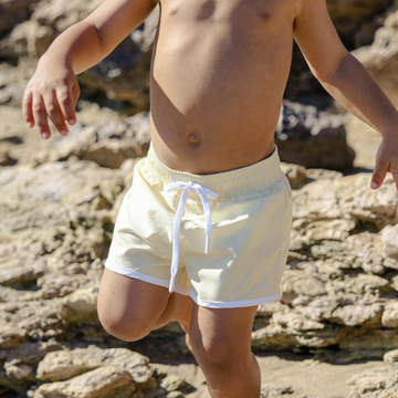 boys buttercream stripe boardie