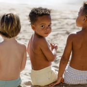 boys buttercream stripe boardie