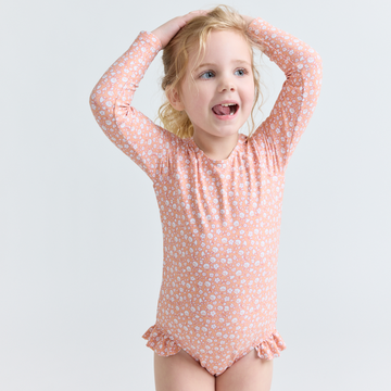 girls melone floral rashguard one piece