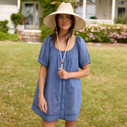 women's navy picnic gingham coverup