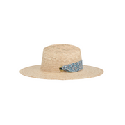 sarah bray bermuda palmetto little girls hat with original slate floral ribbon