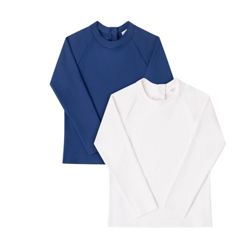 2 pack navy and crane white rashguard