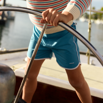 boys cerulean blue board shorts