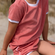 girls sailor red french terry bloomer set