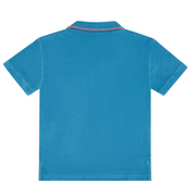 boys cerulean blue french terry polo