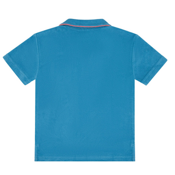 boys cerulean blue french terry polo