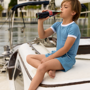 boys cerulean blue ultra-soft twill shorts