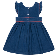 girls newport navy french terry pinafore dress