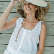 freya natural and sky blue fiji hat