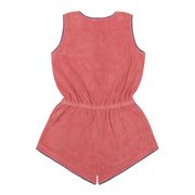 girls poppy red french terry romper