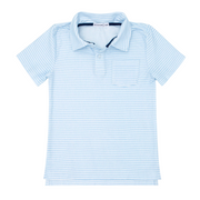 boys powder blue stripe cotton polo