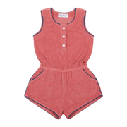 girls poppy red french terry romper