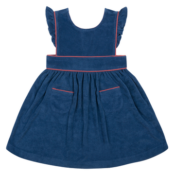girls newport navy french terry pinafore dress | 9/10 | contemporary swimwear & resort wear | minnow girls newport navy french terry pinafore dress | 9/10 | contemporary swimwear & resort wear | minnow