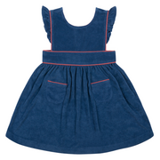 girls newport navy french terry pinafore dress