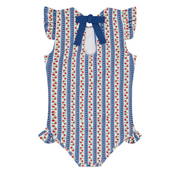 girls strawberry patch ruffle cap sleeve one piece