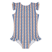 girls strawberry patch ruffle cap sleeve one piece