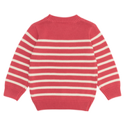 unisex red and cream stripe knit sweater