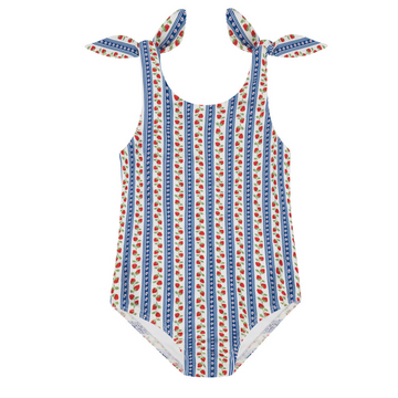girls strawberry patch tie knot one piece