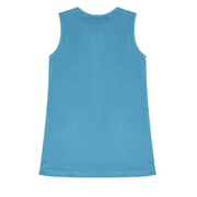 girls cerulean blue button down dress