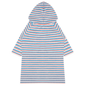 unisex jetty stripe french terry hooded zipper coverup