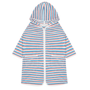 unisex jetty stripe french terry hooded zipper coverup