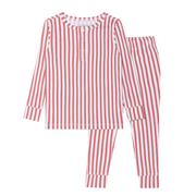 unisex ribbon ticking stripe pima pajamas set