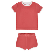 girls sailor red french terry bloomer set