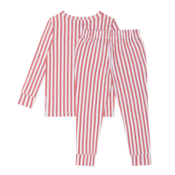 unisex ribbon ticking stripe pima pajamas set