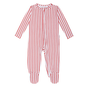baby ribbon ticking stripe pima footie