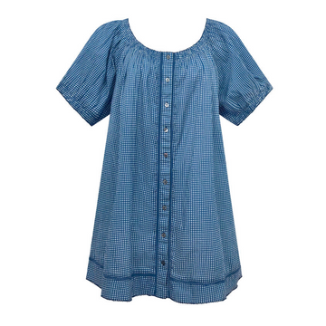 women's navy picnic gingham coverup