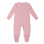 baby ribbon ticking stripe pima footie