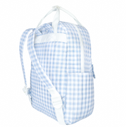 oasis blue gingham coated everyday backpack