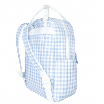 oasis blue gingham coated everyday backpack