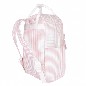 pink stripe coated everyday backpack