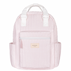 pink stripe coated everyday backpack