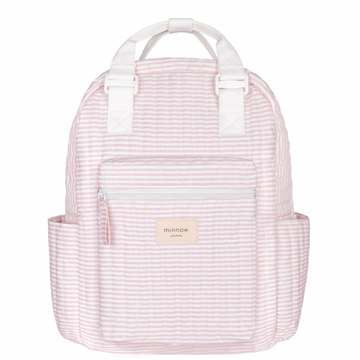 pink stripe coated everyday backpack
