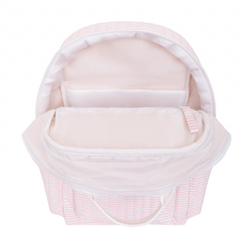 pink stripe coated everyday backpack