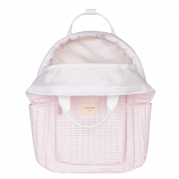 pink stripe coated everyday backpack
