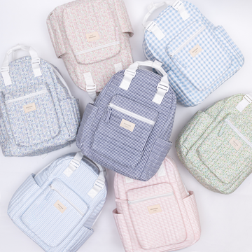 powder blue stripe backpack