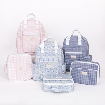 pink stripe coated everyday backpack