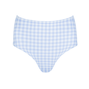 women's oasis blue gingham high waist bikini bottom