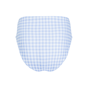 women's oasis blue gingham high waist bikini bottom